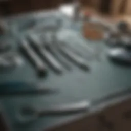 Illustration of veterinary clinic with surgical tools