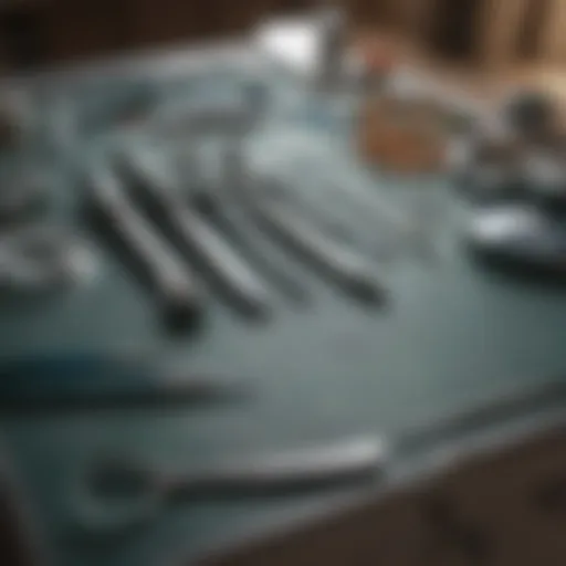 Illustration of veterinary clinic with surgical tools
