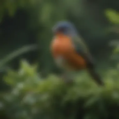 A close-up of a native New Jersey bird perched amidst lush greenery.