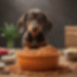 A vibrant bowl of high-quality puppy food for dachshunds