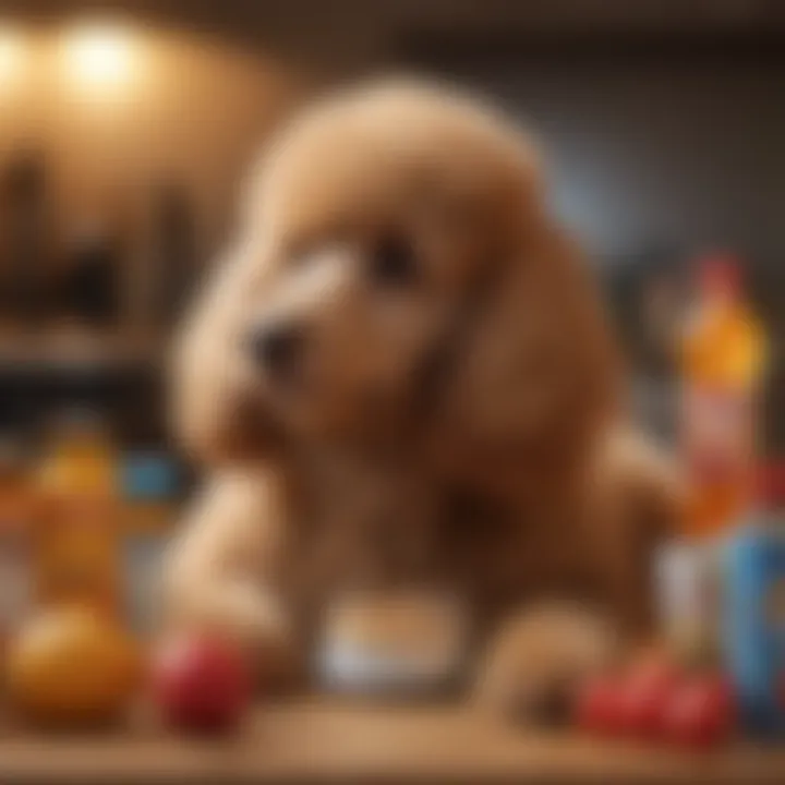 A chart displaying the essential nutrients required for maintaining a Toy Poodle's health.
