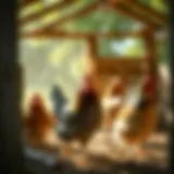 A well-designed chicken coop for four hens with natural lighting
