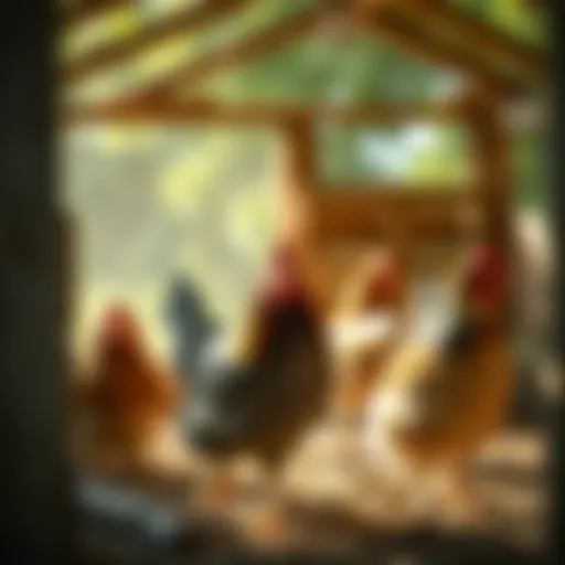 A well-designed chicken coop for four hens with natural lighting