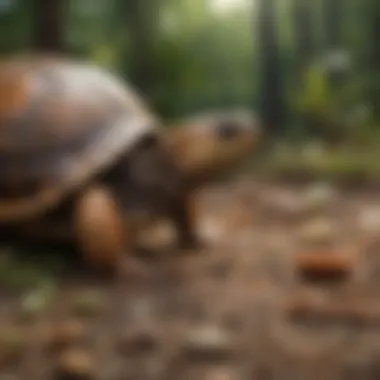 Box Turtle Enjoying a Mealworm Snack