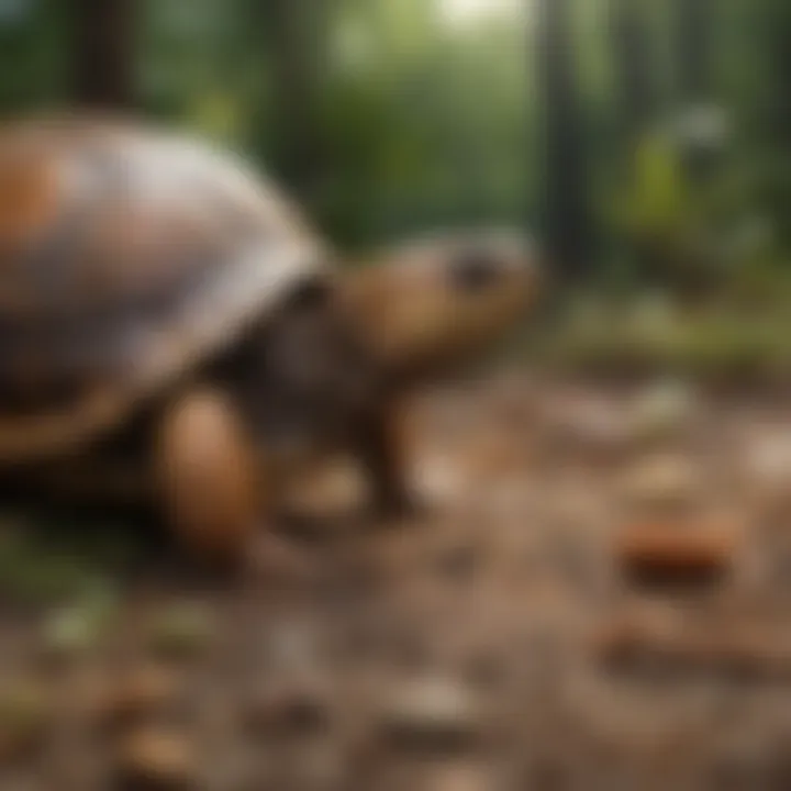 Box Turtle Enjoying a Mealworm Snack