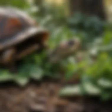 Box Turtle Feeding on Leafy Greens