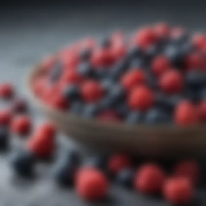 Bowl of mixed berries - blueberries, raspberries, and strawberries