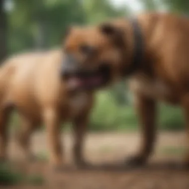 A healthy Bully breed playing outdoors, showcasing vitality