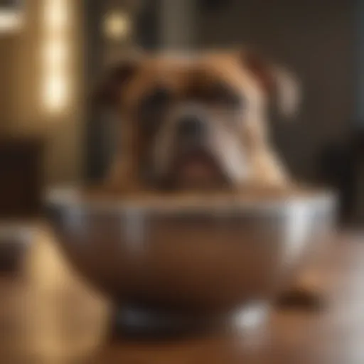 A bowl filled with high-quality kibble for Bully breeds