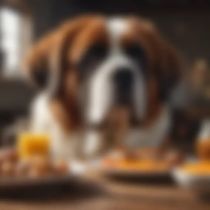 A balanced meal for a Saint Bernard