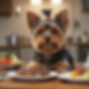 Exploring Varied Food Choices for Your Yorkie Yorkie exploring a variety of food options