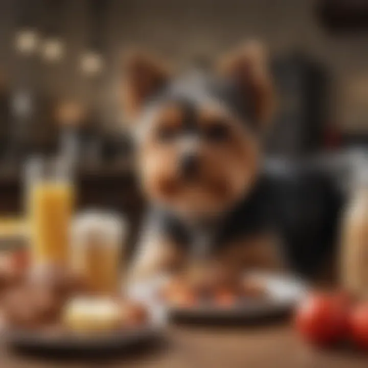 Yorkie owner learning about optimal nutrition
