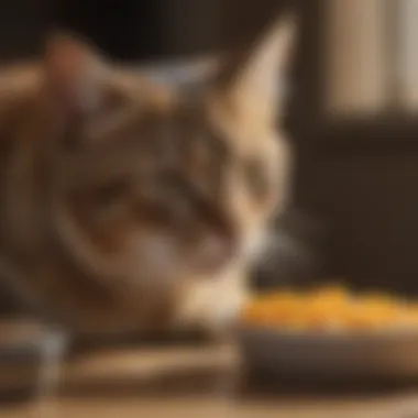 A Feline in Optimal Health Healthy cat enjoying nutritious food