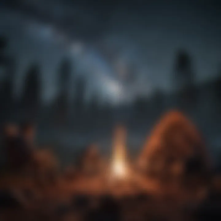Campers enjoying a campfire under the stars