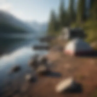 Lakeside Retreat: Nature's Tranquility Serene lakeside camping site