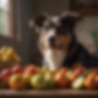 Fresh fruits and vegetables as healthy dog treat options