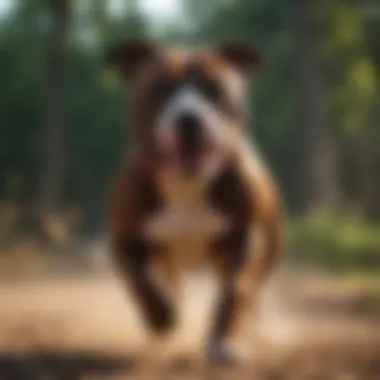 Energetic Pitbull Playing Outdoors