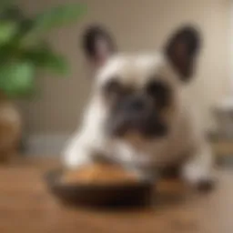 French Bulldog enjoying a bowl of Royal Canin French Bulldog Adult Food