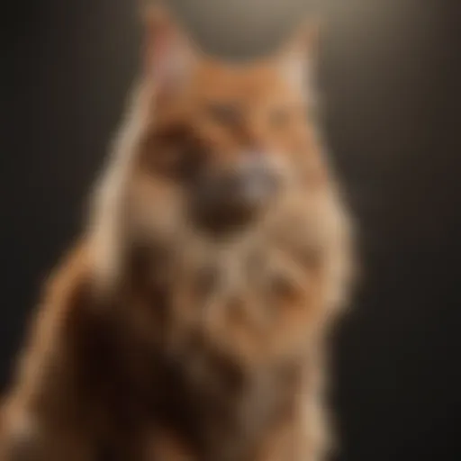 Majestic orange Maine Coon cat standing tall