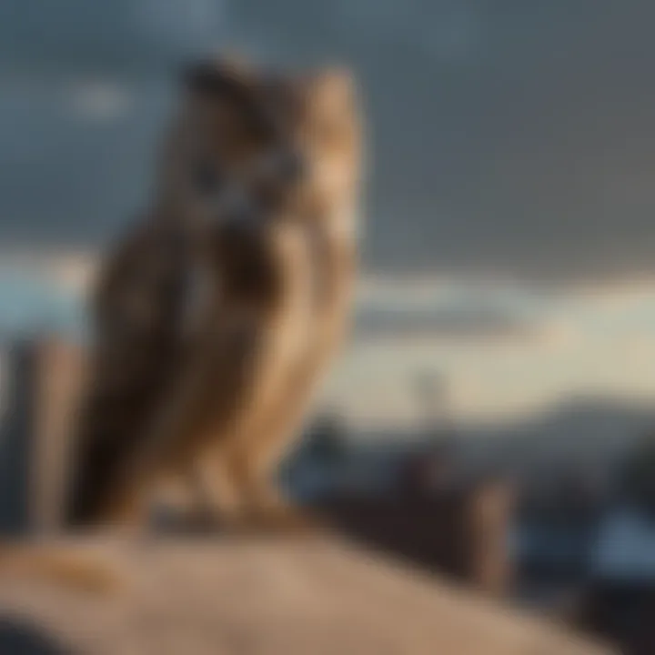 Owl perched on a rooftop surveying its territory