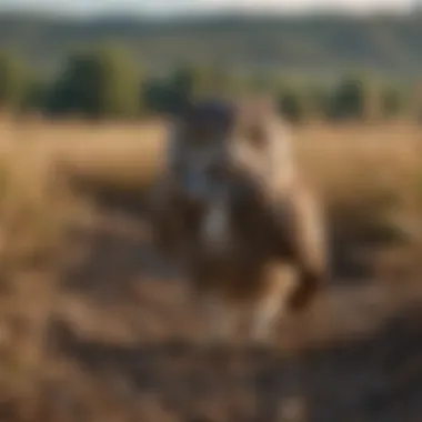 Decoy Owl with Sound in Agricultural Field