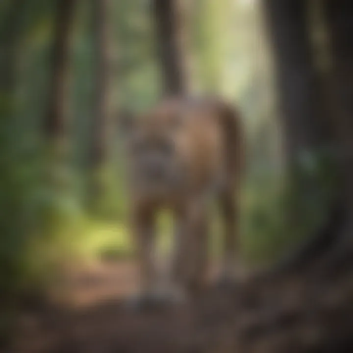 Florida Panther Prowling in the Dense Forest