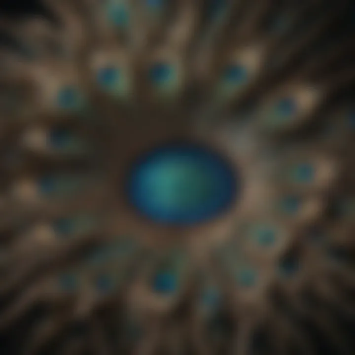 Peacock feather mandala representing spirituality and enlightenment