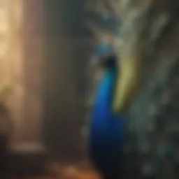 Peacock displaying its vibrant plumage in a majestic stance