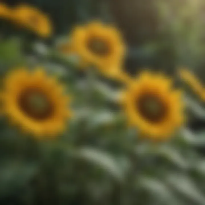 Lush Green Foliage of Perennial Sunflowers