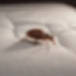 Close-up view of bed bug infestation on a mattress