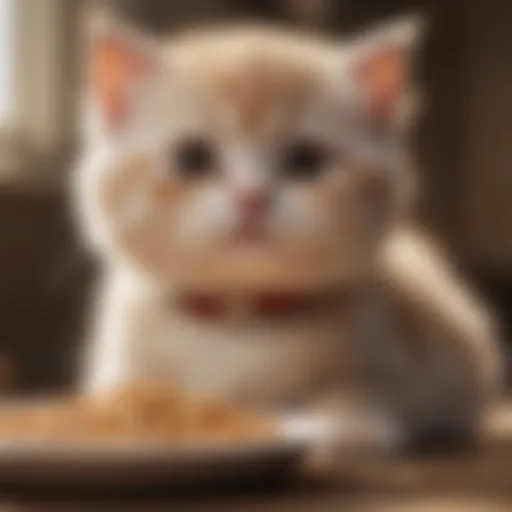 Persian kitten enjoying Royal Canin cat food