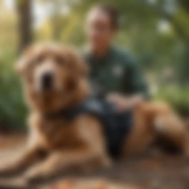 Illustration of a person considering the responsibilities of owning a psychiatric service dog