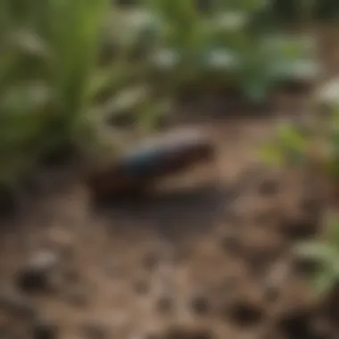 Uncovering Earwig Habitats Person inspecting earwig nest in garden