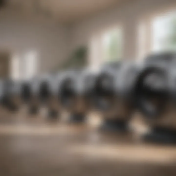 Different types of force dryers lined up