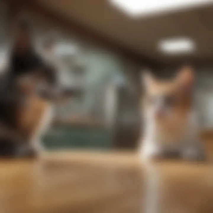 Pet owner discussing insurance coverage with vet