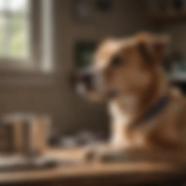 Pet owner discussing spaying expenses with veterinarian