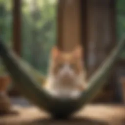 Pet resting comfortably in a hammock