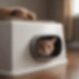 Close up of the Petsafe litter box hood showcasing its sleek design.