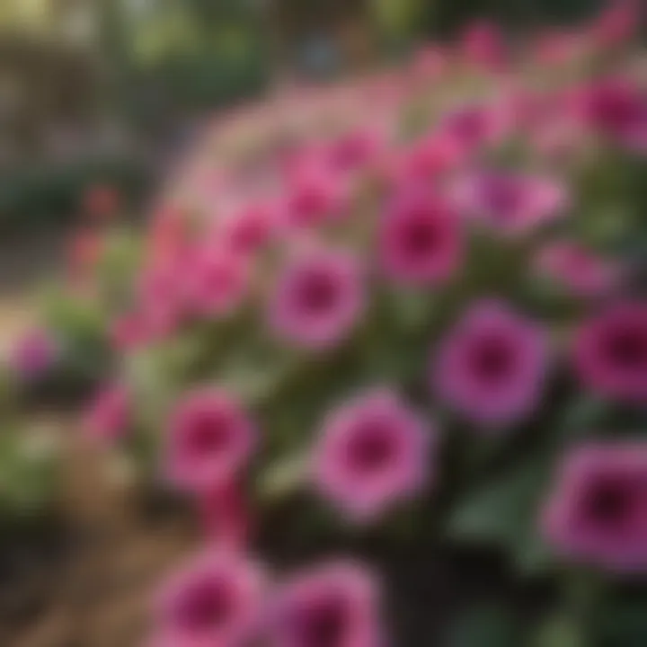 Colorful Blanket of Petunias in Garden