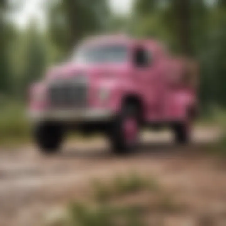 Pink Tonka Truck Displayed in Artistic Composition