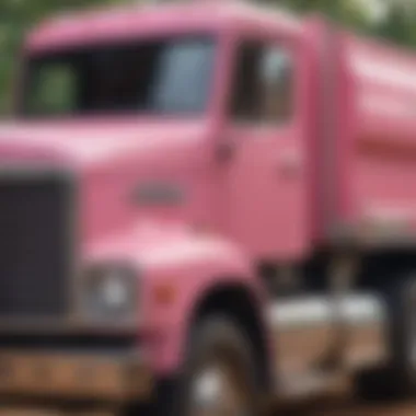 Close-up of Intricate Details on Pink Tonka Truck