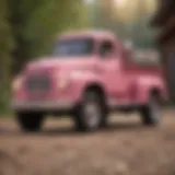 Vibrant Pink Tonka Truck in Retro Setting