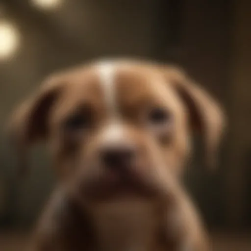Pitbull puppy scratching at skin
