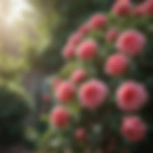 Diverse varieties of rose bushes showcasing vibrant colors