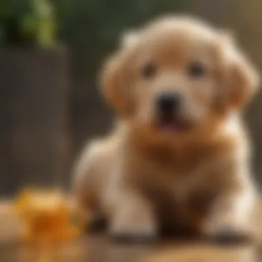 Golden Retriever Puppy with Playful Demeanor