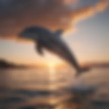 Playful Dolphin Leaping against Sunset Sky