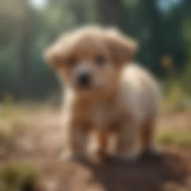 Curiosity Unleashed in a Kugsha Puppy Playful Kugsha puppy exploring its surroundings