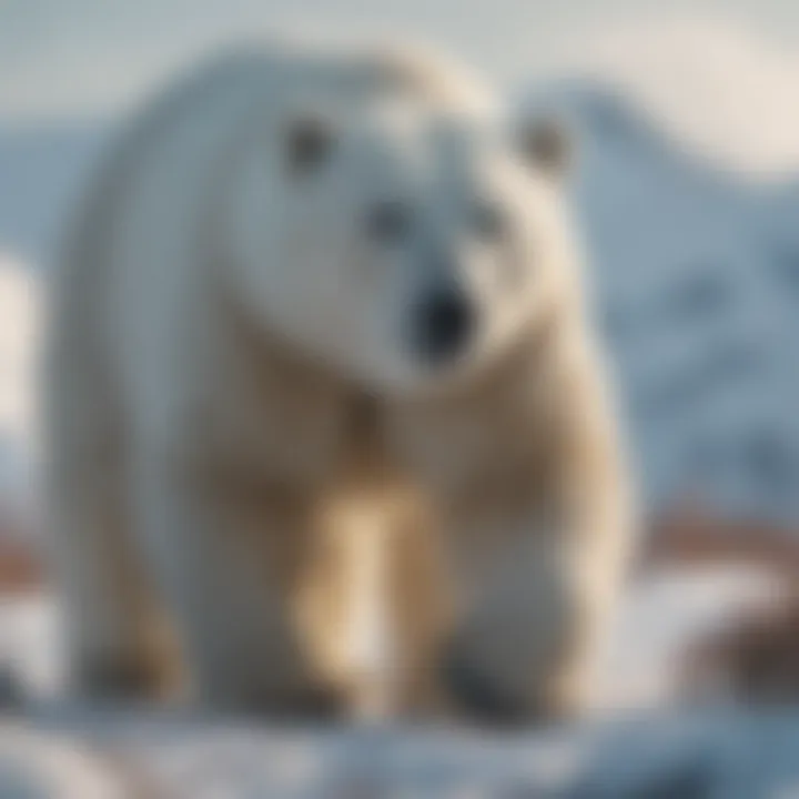 Polar Bear Hunting in Snow-covered Landscape