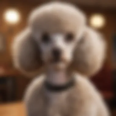 Poodle with intricate groomed hair