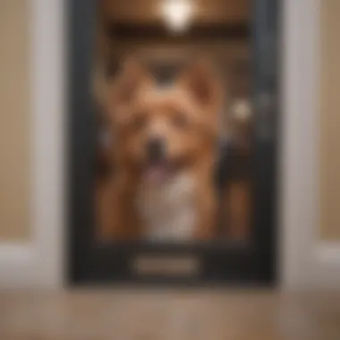 A pet using the Power Pet Automatic Pet Door with ease